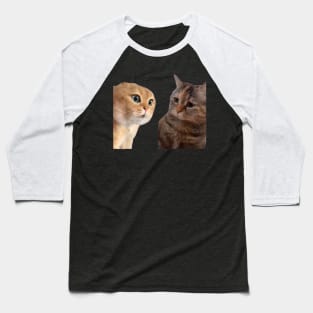 Two Cats Talking Meme, Cat Meme, Funny Cat Baseball T-Shirt